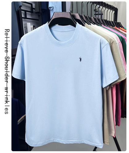 Cotton Men's Short Sleeve T-Shirt Casual Round Neck