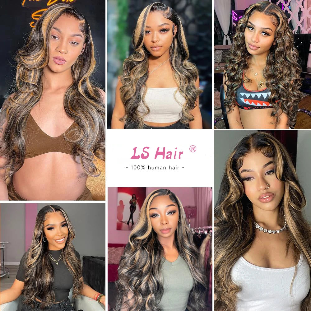 32 Inch Body Wave 1B/27 Highlight Lace Frontal Wig