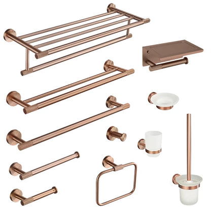 Brushed Rose Gold Metal Bath Hardware Set