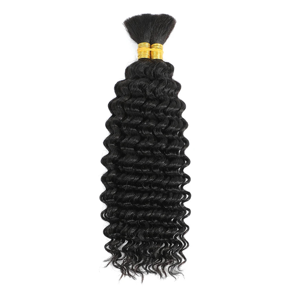 Deep Wave Bulk Human Hair 100g for Braiding
