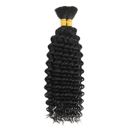 Deep Wave Bulk Human Hair 100g for Braiding