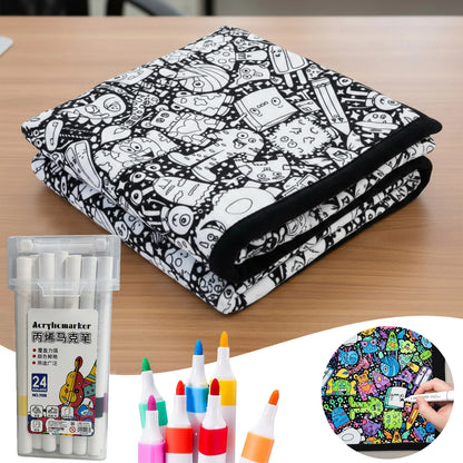 DIY Coloring Blanket 150x125cm Washable Velvet Art