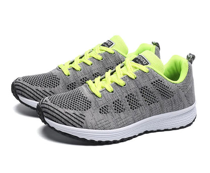 Women Breathable Mesh Flat Sneakers White