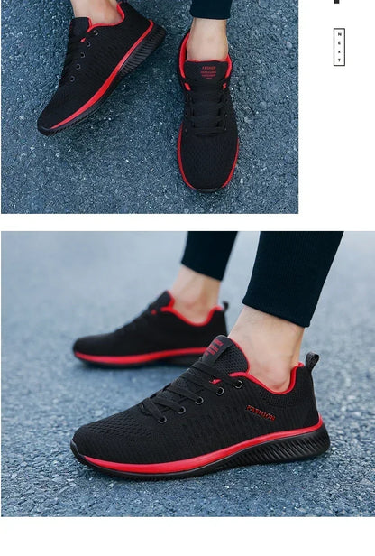 Men's Breathable Knit Running Sneakers Outdoor Gym Shoes