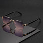 Rimless Rectangle Sunglasses for Unisex with UV400 Protection