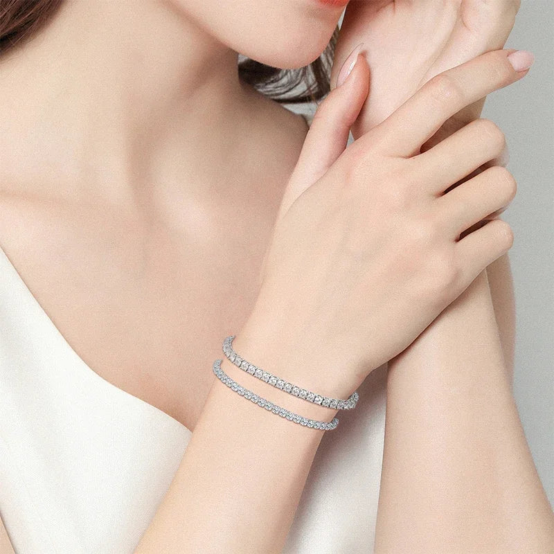Moissanite Tennis Bracelet in S925 Sterling Silver