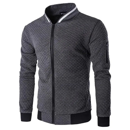 Men's Casual Hooded Tracksuit Jacket with Zipper Pockets