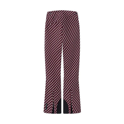 Burgundy Women's Winter Hooded Skiing Parkas Set