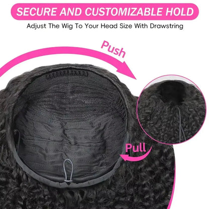 Jerry Curly Half Wig Human Hair Black Seamless Clip In