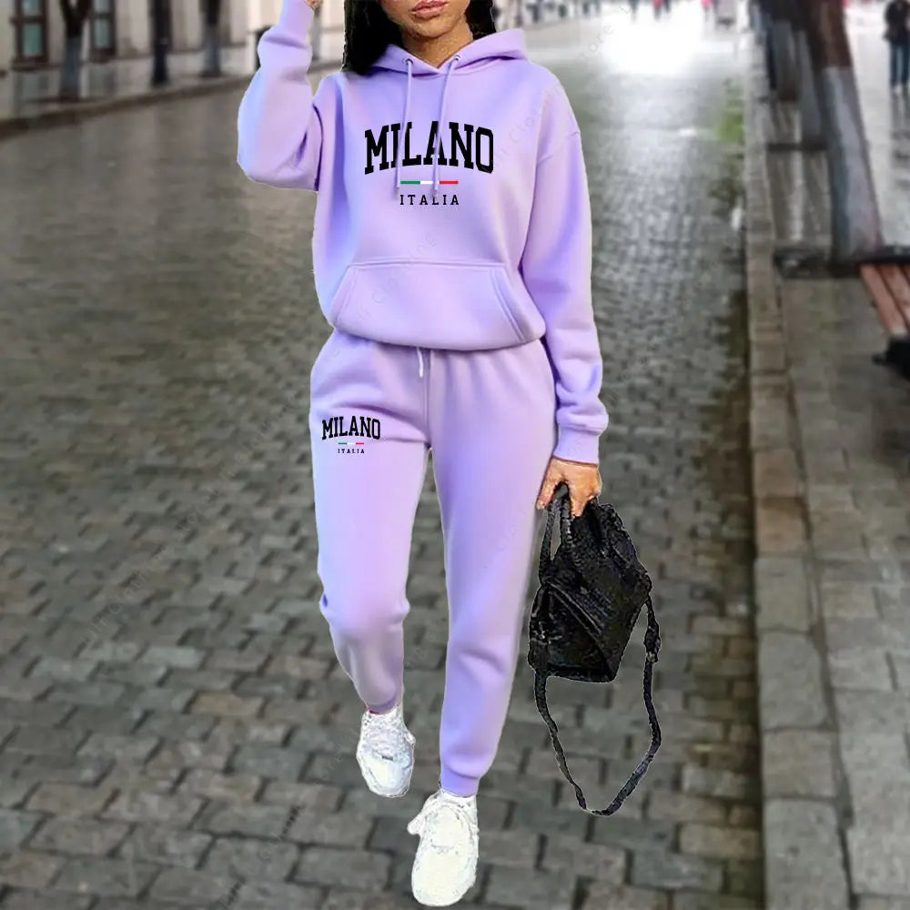 Women's 2pcs Hoodies and Pants Sports Suit