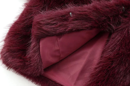Women's Faux Fur Round Neck Short Jacket