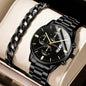 Men's Stainless Steel Quartz Calendar Watch
