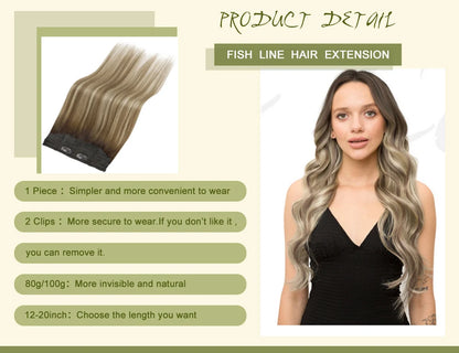 VeSunny Remy Hair One Piece Invisible Wire Extensions