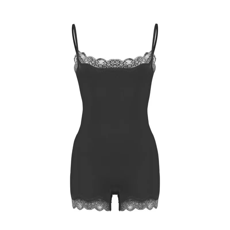 Lace Patchwork Cami Romper Women Backless Polyester