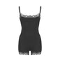 Lace Patchwork Cami Romper Women Backless Polyester