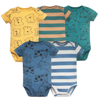 Cotton Summer Girls Bodysuit Set for Newborns
