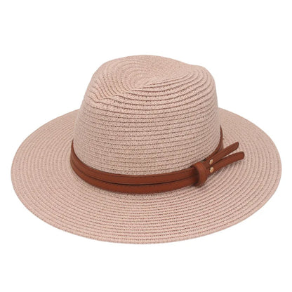 Straw Panama Sun Hat for Women Beach Leisure