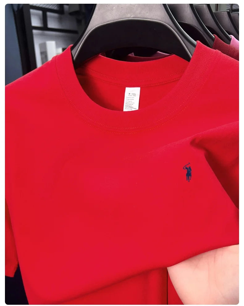 Cotton Men's Short Sleeve T-Shirt Casual Round Neck