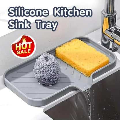 Silicone Kitchen Sink Faucet Mat and Tray