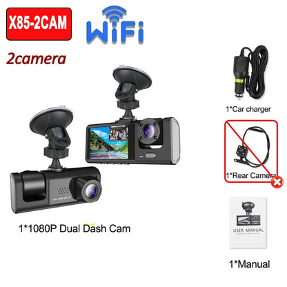 1080P WiFi Dash Cam with Front and Rear Cameras