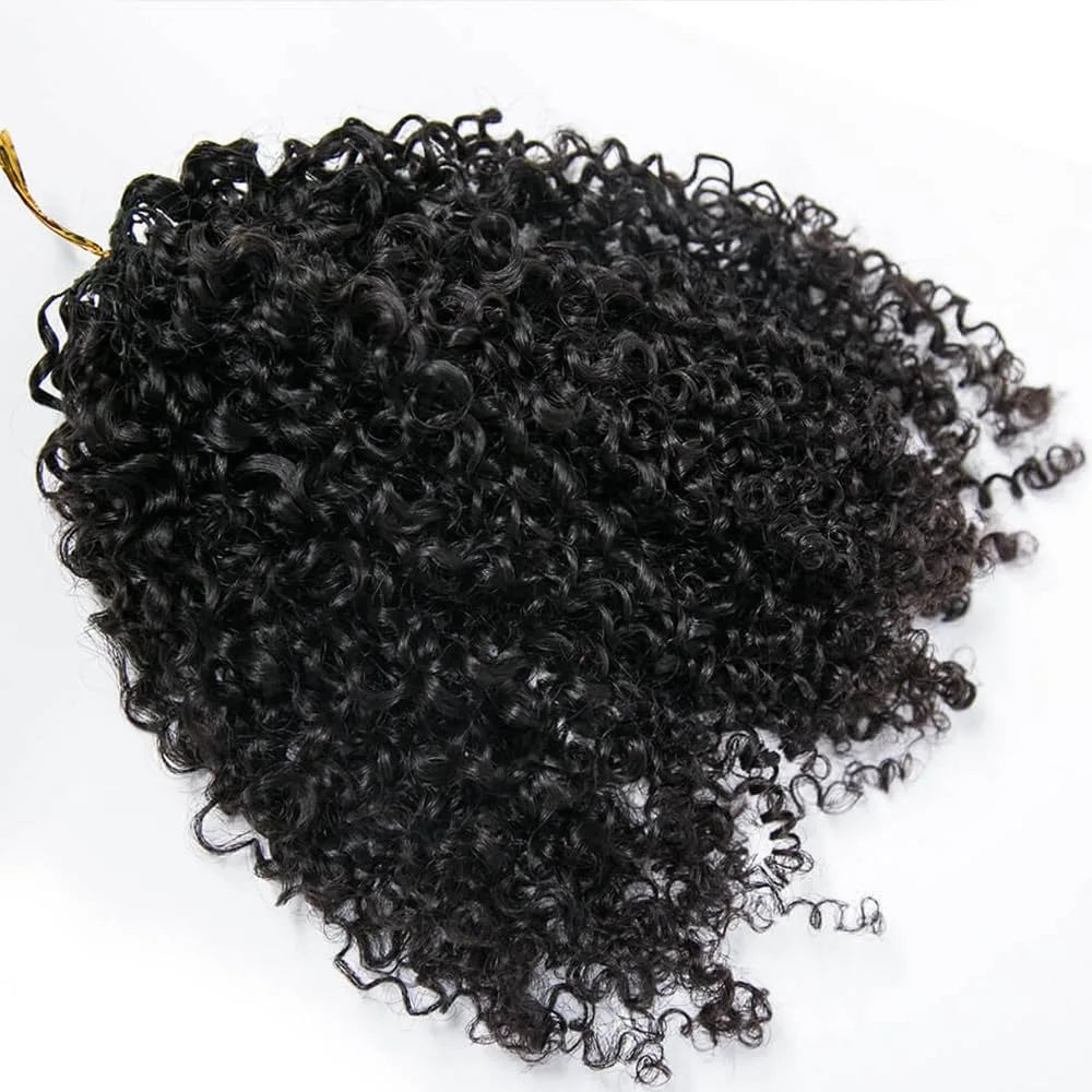 12A Curly Crochet Human Hair Extensions Deep Pixie Curls