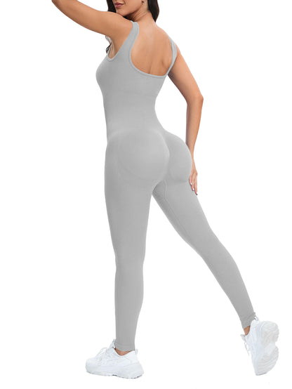 Ribbed Shapewear Jumpsuit with Built-In Bra
