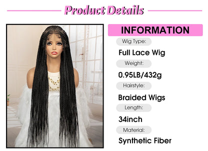Synthetic Full Lace Cornrow Braided Wig for Black Women