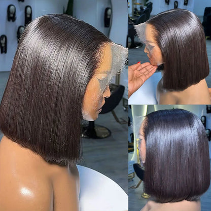 13X4 Bob Wig Straight Human Hair Lace Front Wig