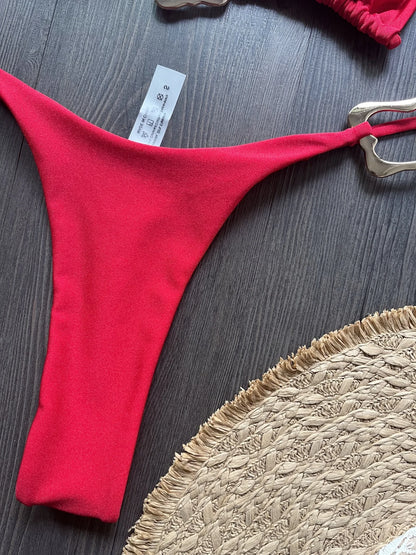 Halter Neck Micro Bikini Set Women Solid Swimwear