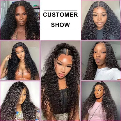 Deep Wave Lace Front Wig 100% Human Hair 30 40 Inch