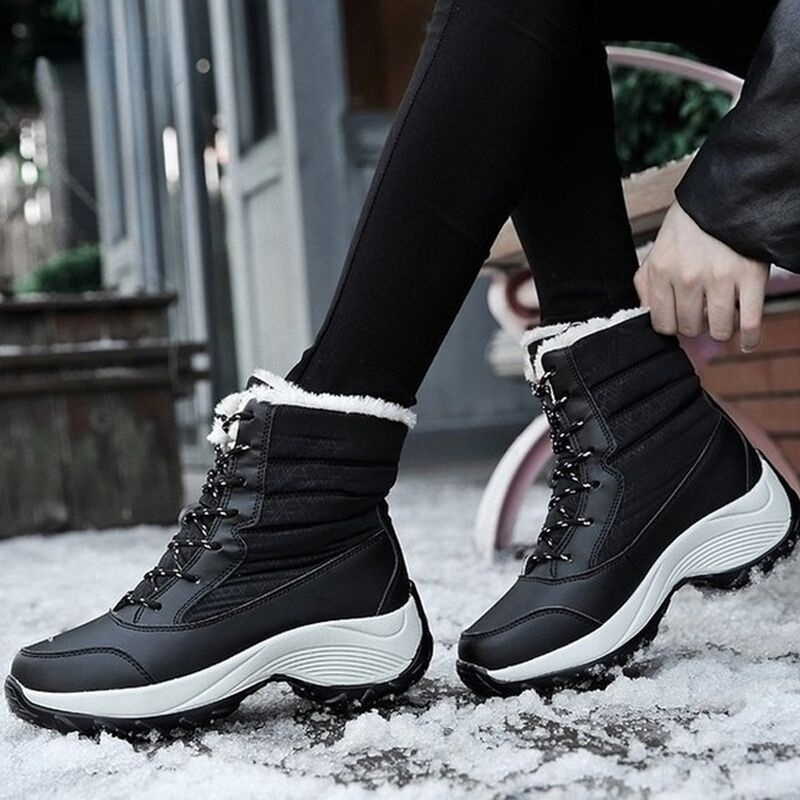 Women’s Waterproof Ankle Snow Boots with Fur Lining