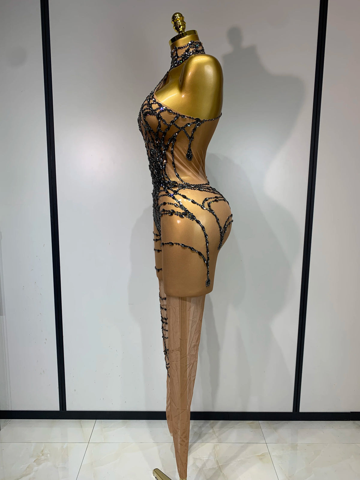 Sparkly Diamond Mesh Jumpsuit for Women