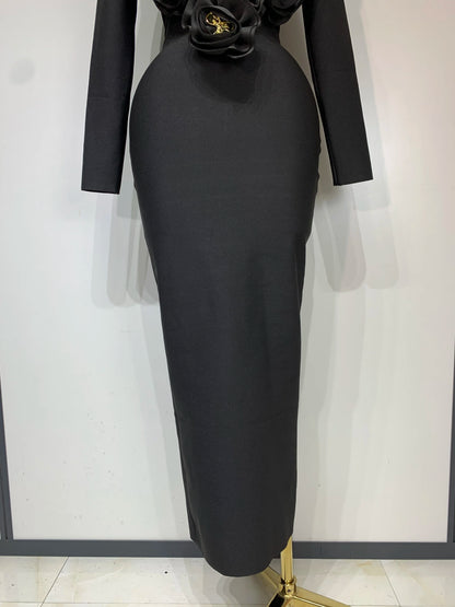 3D Flower Sleeveless Bodycon Bandage Dress Women