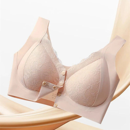 Seamless Lace Front-Button Bra for Women