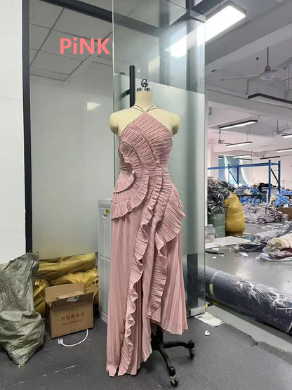 Elegant Purple Chiffon A Line Backless Evening Dress