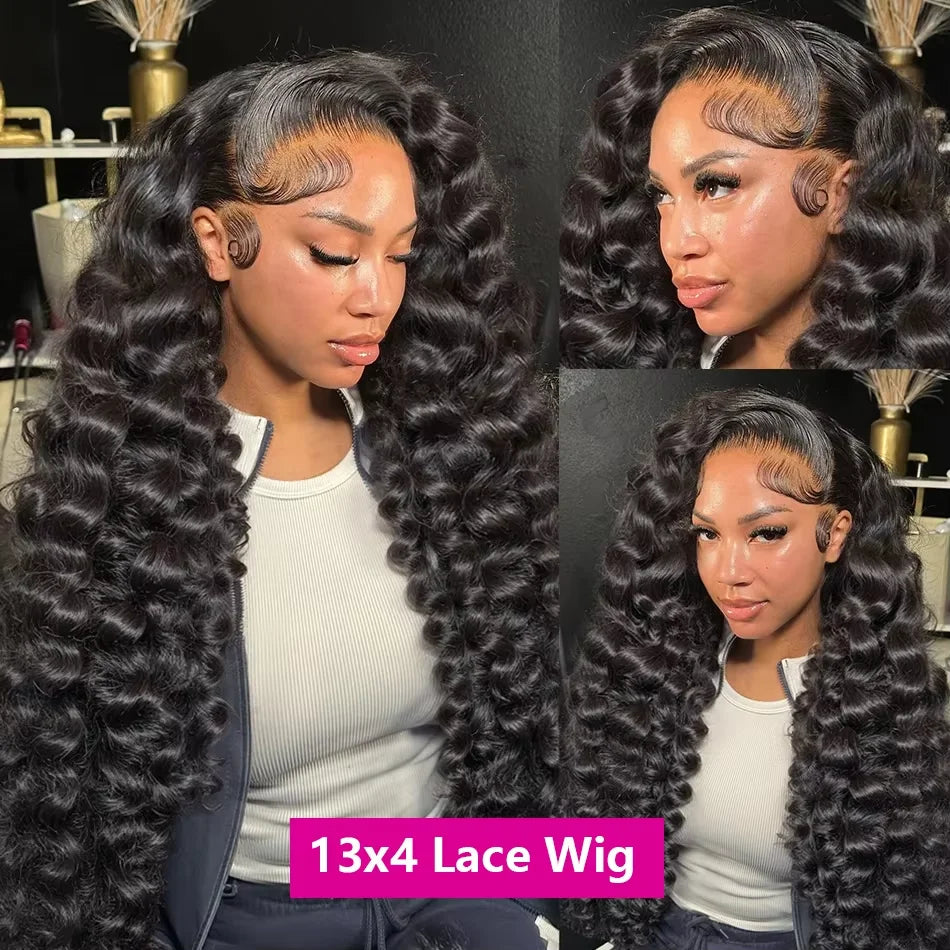 Loose Deep Lace Front Human Hair Wig 30 40 Inches