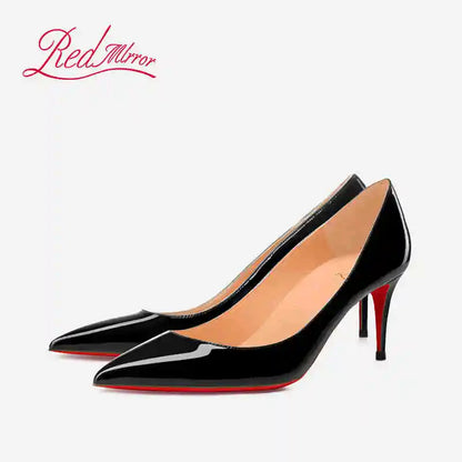 Black Patent Leather Pointed Toe High Heels