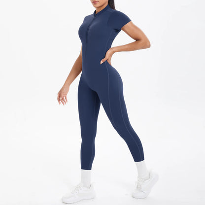 Backless Bodycon Scrunch Jumpsuit for Women Yoga Fitness