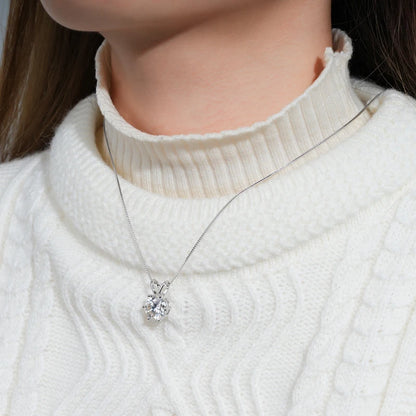Moissanite Pendant Necklace 925 Sterling Silver Women