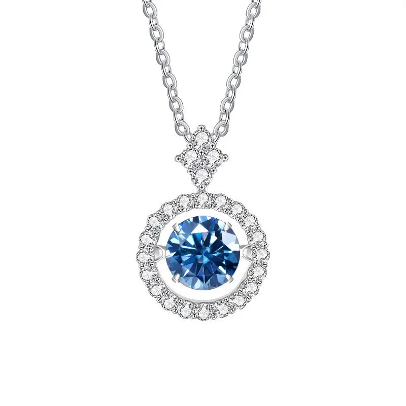 Moissanite Pendant Necklace for Women in Sterling Silver