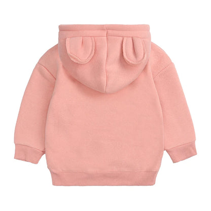 Kids Hooded Sweatshirt Cotton Solid Top for Girls