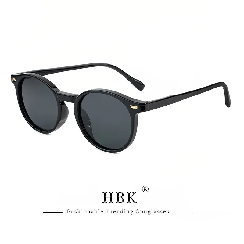HBK Fashion Sunglasses Men Round TR90 Frame UV400
