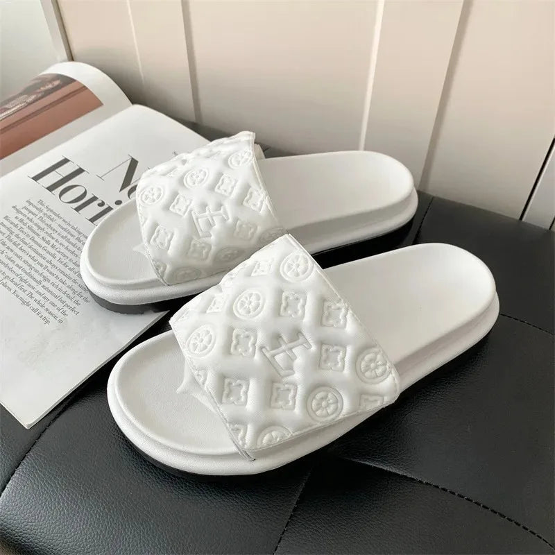 Ladies Canvas Flat Slippers Summer Sandals for Women