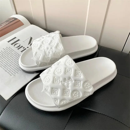 Ladies Canvas Flat Slippers Summer Sandals for Women