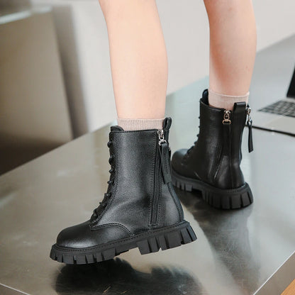 Comfortable Round Toe Thick Soled Riding Boots for Girls