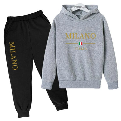 Kids Pullover Hoodie and Pants Tracksuit Set