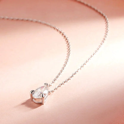 Smyoue Pear Cut Moissanite Necklace 925 Sterling Silver
