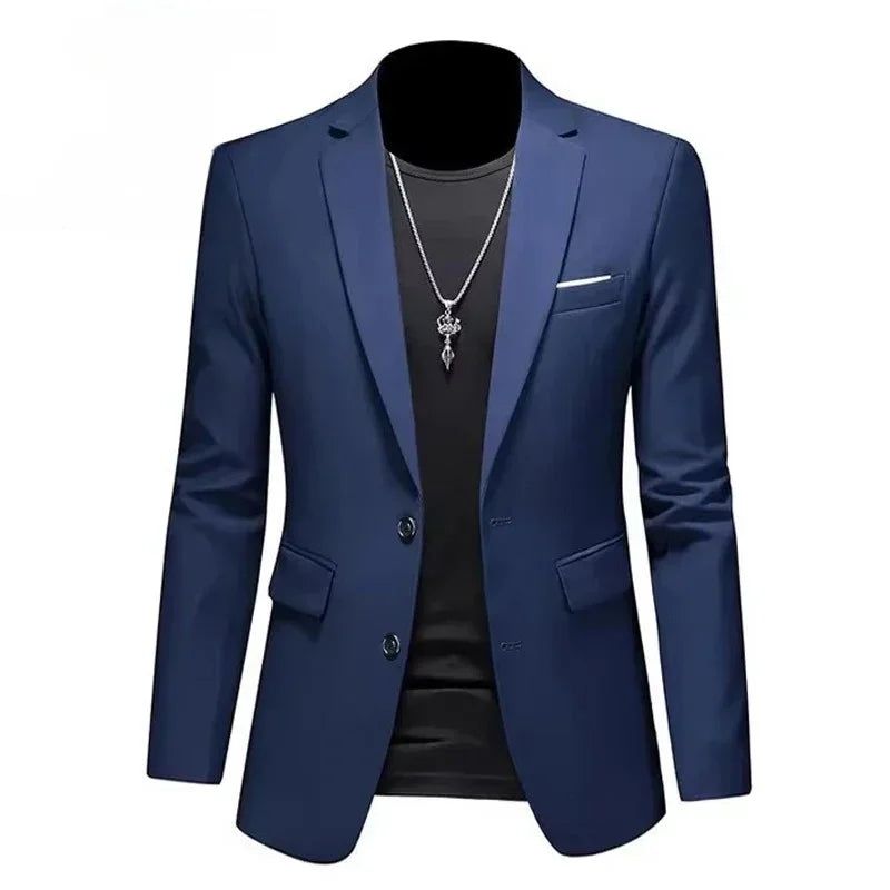 Men's White Formal Suit Jacket with Long Sleeves