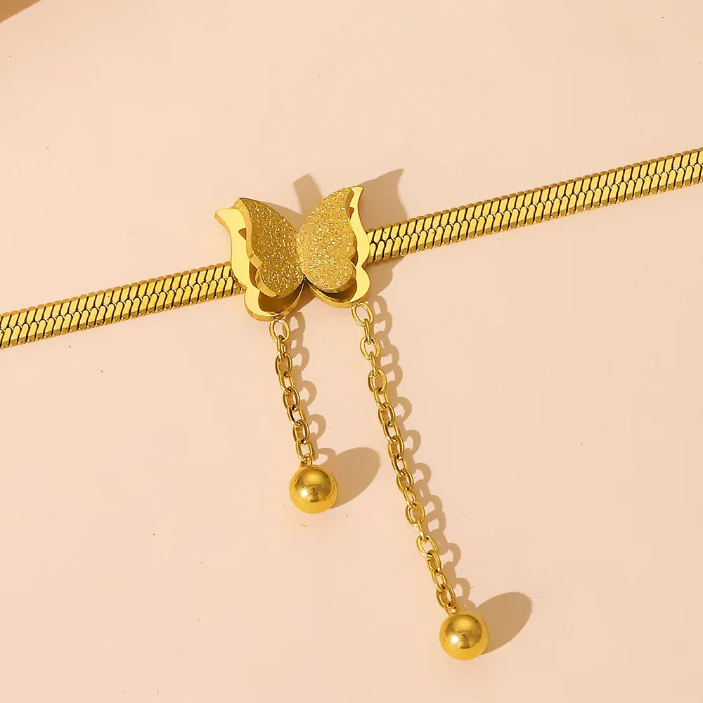 Stainless Steel Butterfly Choker Necklace for Women