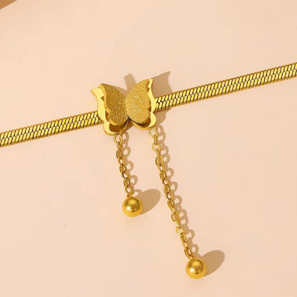 Stainless Steel Butterfly Choker Necklace for Women